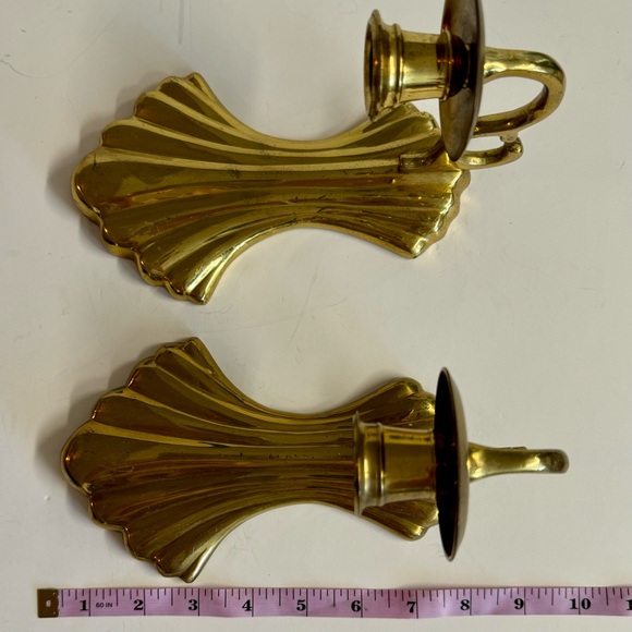 2 PartyLite Vintage Hollywood Regency Art Deco brass wall sconces. - Picture 2 of 6
